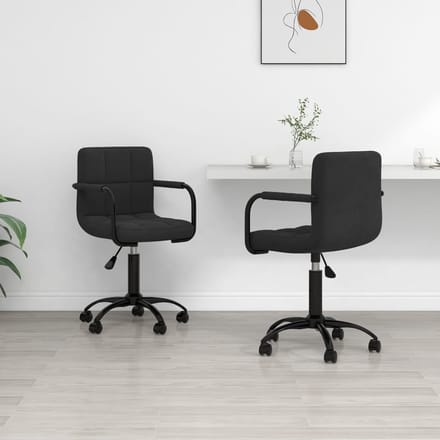 vidaXL - Eetkamerstoelen - draaibaar - 2 - st - fluweel - zwart