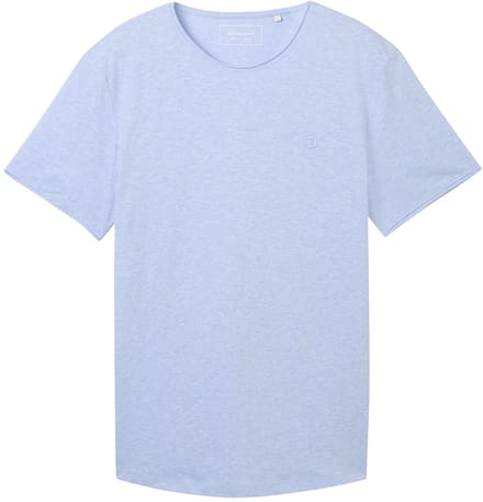 Tom Tailor Denim - T-shirt met gemêleerde look - Maat S - Brunnera Blue