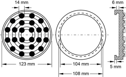 KS TOOLS rubberen plateau 03 voor Ravaglioli / Werther hefplateaus Ø 123 mm - 160.0465