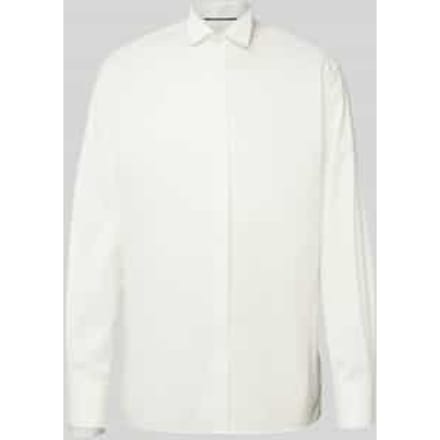 Regular fit smokingoverhemd van twill