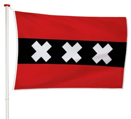 Amsterdamse vlag Amsterdam 40x60cm - kwaliteitsvlag - Geschikt voor buiten