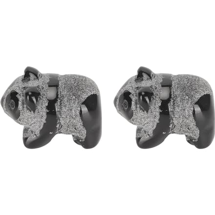 2 stuks Panda Beeld Obsidiaan Mat Schattig Mini Ingenieus Handgemaakt Panda Beeld Decoratie voor gray