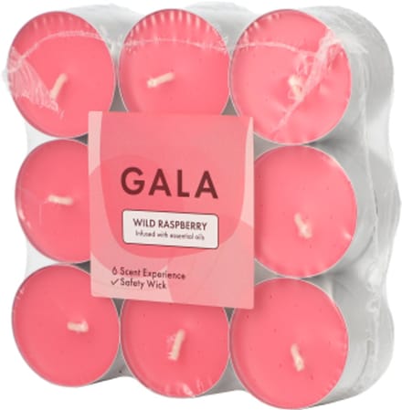 10x 18 GALA Geurkaars Ø 375 mm · 166 mm wijnrood - Wild Raspberry