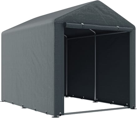 Outsunny garagetent - gegalvaniseerd staal - PE-zeil - donkergrijs