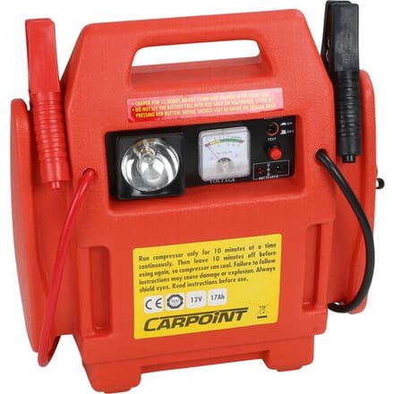 Carpoint Jumpstarter – 12 Volt –Met luchtcompressor - Piekvermogen 400A – Opladen met 230 Volt of 12 Volt adapter