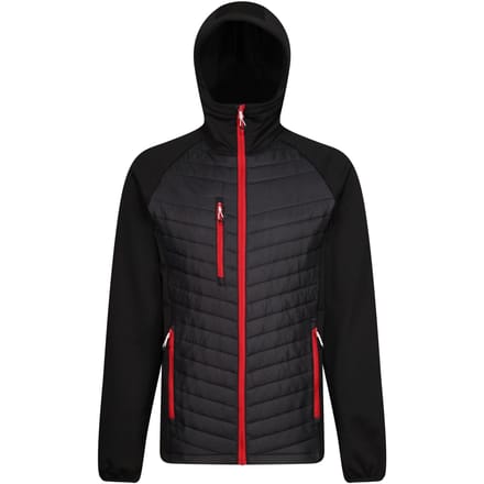 Regatta Heren Navigate Quilted Hybride Jas (Zwart/Klassiek Rood)