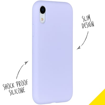 Accezz Hoesje - Geschikt voor Apple iPhone XR - Liquid Silicone Backcover - Paars