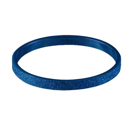 Quiges Stapelring Dames - Vulring Glitter - RVS Blauw - Maat 21 - Hoogte 2mm