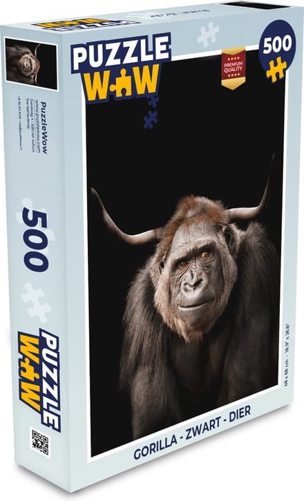 Puzzel Gorilla - Zwart - Dier - Legpuzzel - Puzzel 500 stukjes