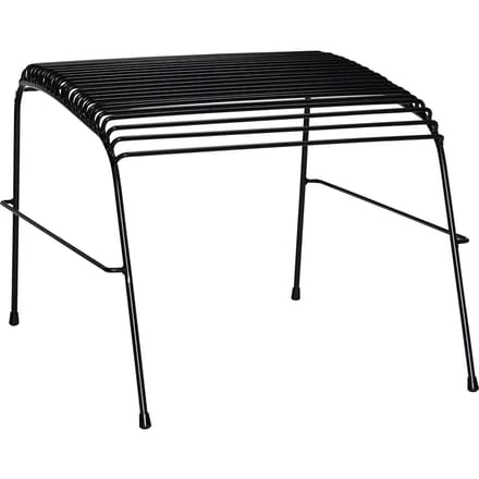 HÜBSCH INTERIOR - STRING zwarte voetenbank van metaal - 52x52xh42cm