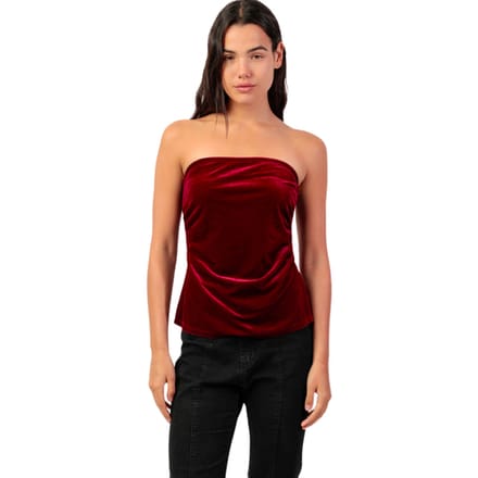 Blouse Admas Bandeau bustier fluwelen top Velour And Lace