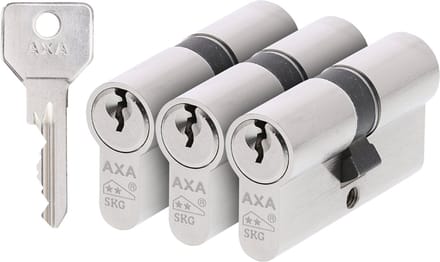 AXA Dubbele veiligheidscilinders (Security) 30-30 mm:  3 stuks gelijksluitend - SKG**