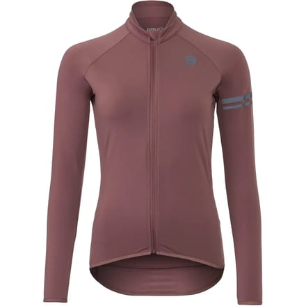 AGU Essential - Thermo Fietsshirt Lange Mouwen - Dames - Paars - Wielrenshirt - Winter - 3 Achterzakken - Reflecterende details - Fleece kraag - M
