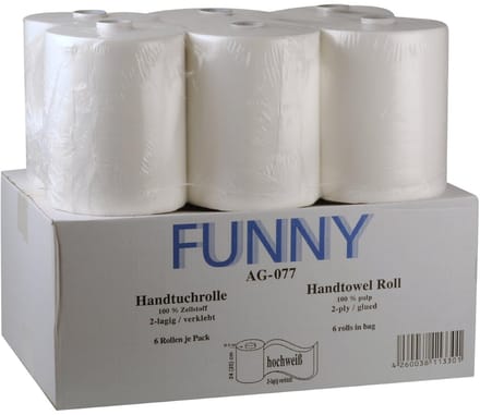 Handdoekrollen - Papierrollen - Hygiënisch Droge Handen - Extra Brede Rol - 6 Rollen - Wit