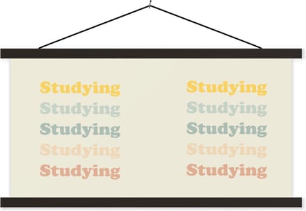 Posterhanger incl. Poster 150x75 cm - Schoolplaat - Quotes - Studenleven - Leren - Studenten - Textielposter - Zwarte latten