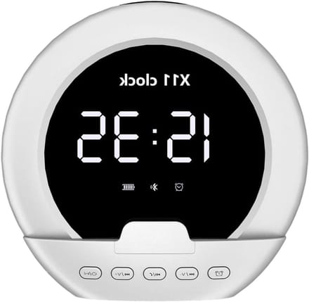 Draadloze Wekker - Digitale Speaker - Tijdmanagement Thuis - Inclusief Telefoonhouder - 8.3cm Breed - Wit