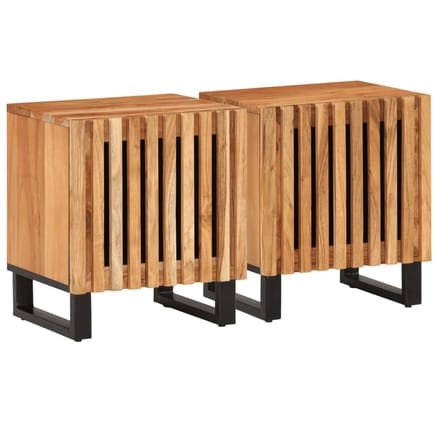 vidaXL - Nachtkastjes - 2 - st - 40x34x46 - cm - massief - acaciahout