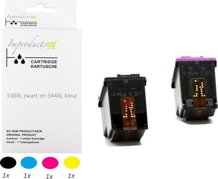 Improducts® Inkt cartridge - Alternatief Hp 338 C8765EE / 344 C9363EE XL set