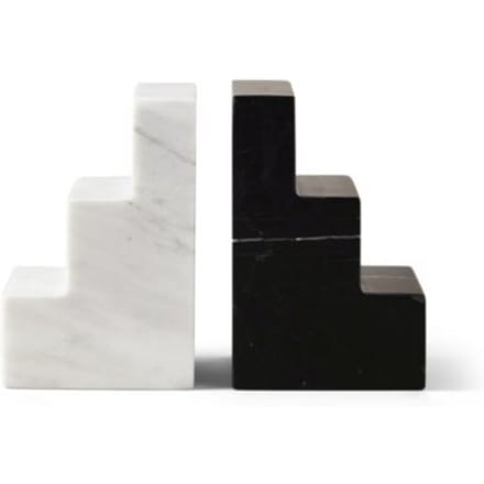 Printworks boekensteun - zwart wit marmer set van 2