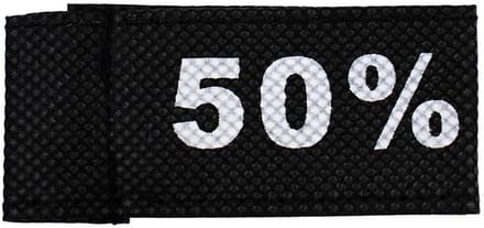 50x Kledinglabel 3x6cm - 50% zwart