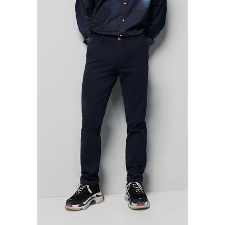 Meyer Broek M5 Chino Micro Structure Organic Cotton Blend Comfort Stretch Navy / male