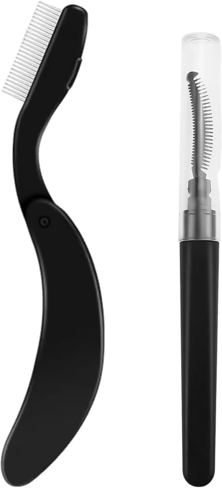 Wimperkam en Borstel - Make-up Tools - Dagelijkse Make-up - Inklapbaar en Draagbaar - Compact Formaat - Zwart