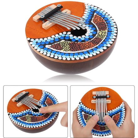 7 Toetsen Stembaar Kokosnoot Schelp Mbira Draagbaar Vinger Duim Piano Muziekinstrument black