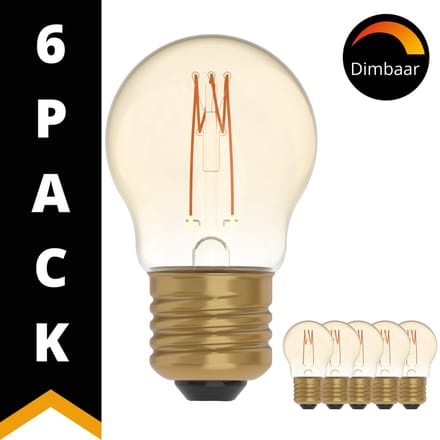 DecoDim LED Kogellampen Amber E27 - Bol Ø 4.5 cm - Dimbaar - Extra warm wit - 6 lampen - Lamp