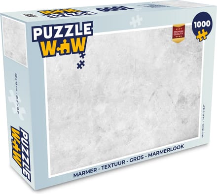 Puzzel Marmer - Textuur - Grijs - Marmerlook - Legpuzzel - Puzzel 1000 stukjes volwassenen