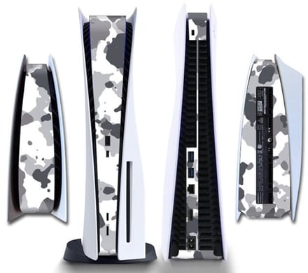 Gadgetpoint - Console Sticker Strip voor PS5, PlayStation 5 - Performance Gaming Skin - Bescherming Accessoires - Camo - Wit