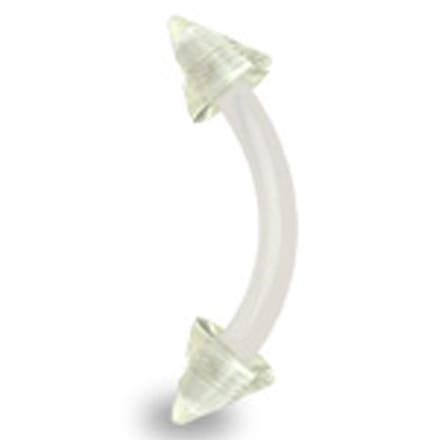 Piercing flexibel UV spikes 1.2x8x3 - transparant - LMPiercings