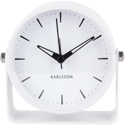 Karlsson Wekker Calm - Wit - 10.5x10.5x11cm - Modern - Wekker voor slaapkamer - Wekkers