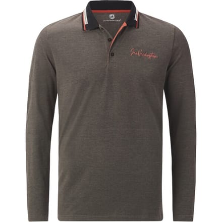 Jan Vanderstorm herren Poloshirt Met Lange Mouwen - 76/78 - bruin - Plus Size