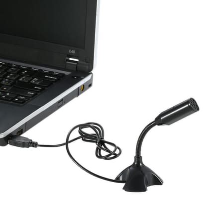 USB-desktopmicrofoon zwart web 360 graden verstelbaarUSB-desktopmicrofoon voor computer