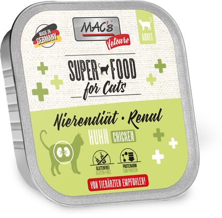 MAC’s Vetcare Kattenvoer - nierdieet kat - Kippenvlees - 8 x 100g