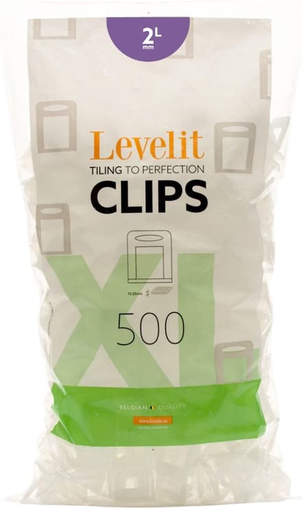 XL by Levelit - Leveling Clips XL - 2mm - 500 stuks - 15-25mm tegeldikte