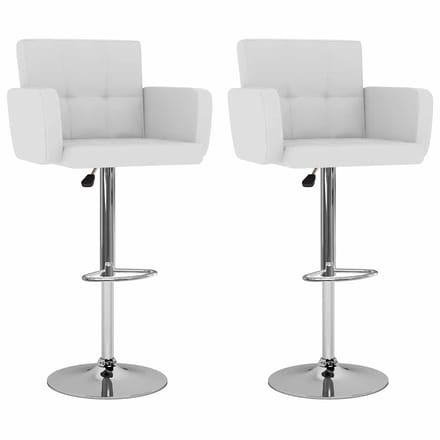 vidaXL - Barstoelen - 2 - st - kunstleer - wit