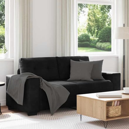 vidaXL - Loveseat - bank - 180x77x82 - cm - fluweel - zwart