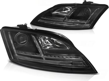 Koplampen met parkeerlicht AUDI TT 06-10 8J ZWART LED SEQ