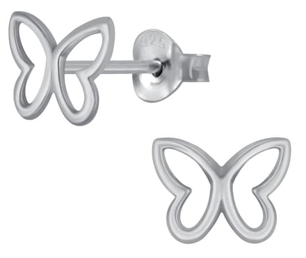 Joy|S - Zilveren vlinder oorbellen - 8 x 6 mm