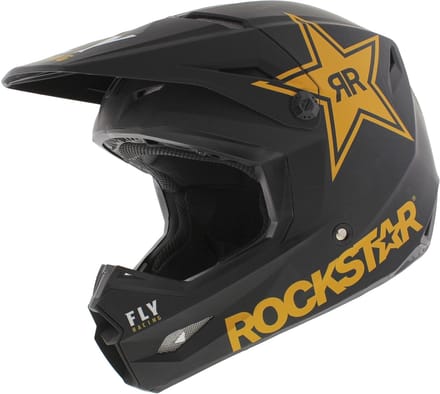 Fly Racing Kinetic crosshelm Rockstar mat zwart goud