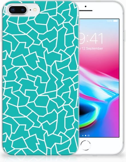 Apple iPhone 7 Plus | 8 Plus Hoesje maken Cracks Blue