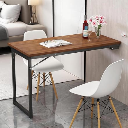 Wandtafel Inklapbaar - Opklaptafel Bureau - Ruimte Besparen - Anti-botsingsontwerp - 120 x 60 x 75 cm - Wit