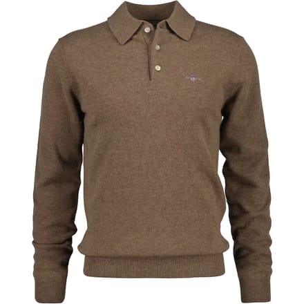 Gant 8060109 Lange Mouw Poloshirt Bruin 2XL Man