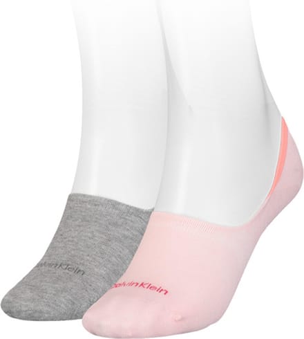 Calvin Klein Footie Mid Cut (2-pack) - dames onzichtbare sokken - roze