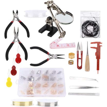 Sieraden Maak Set Tangen Ketting Open Ring Kit Kralen DIY Handwerk Accessoires black