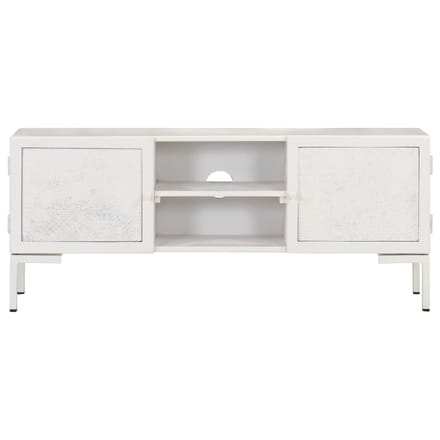 vidaXL - Tv-meubel - 115x30x46 - cm - massief - mangohout - wit