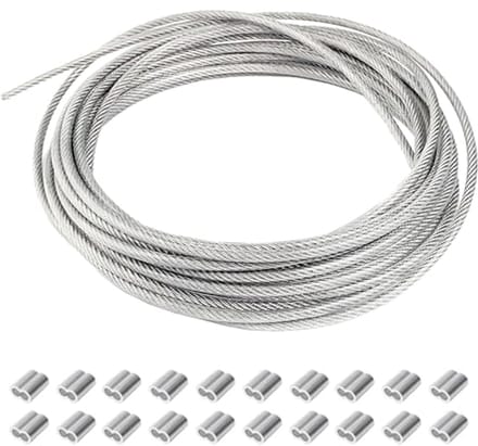 1mm Stalen Kabel - 20m PVC Gecoate Roestvrijstalen Staaldraad
