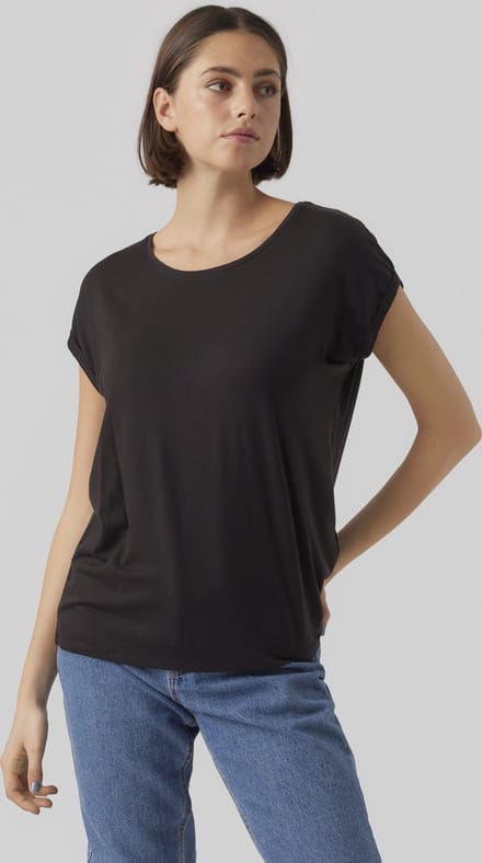 Vero Moda T-shirt Vmava Plain Ss Top Gajrs Noos 10284468 Black Dames Maat - M