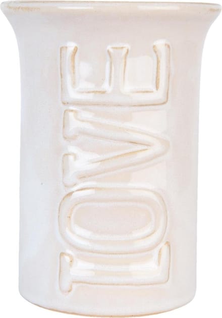 Geurbrander | Ø 8*12 cm | Creme | Keramiek | Rond | Love | Clayre & Eef | 6CE0599N